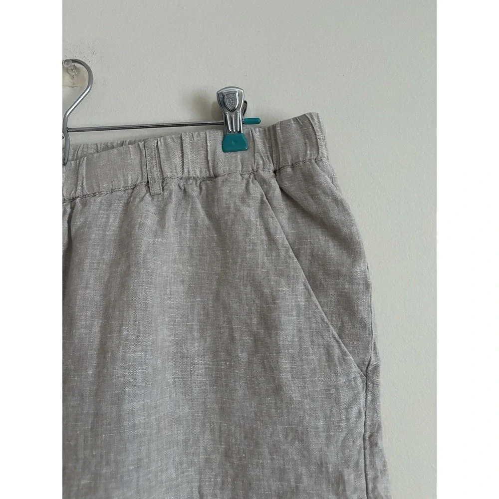 Quince Womens XL European Linen Pants Oatmeal Beige Chic Minimalist Pull On